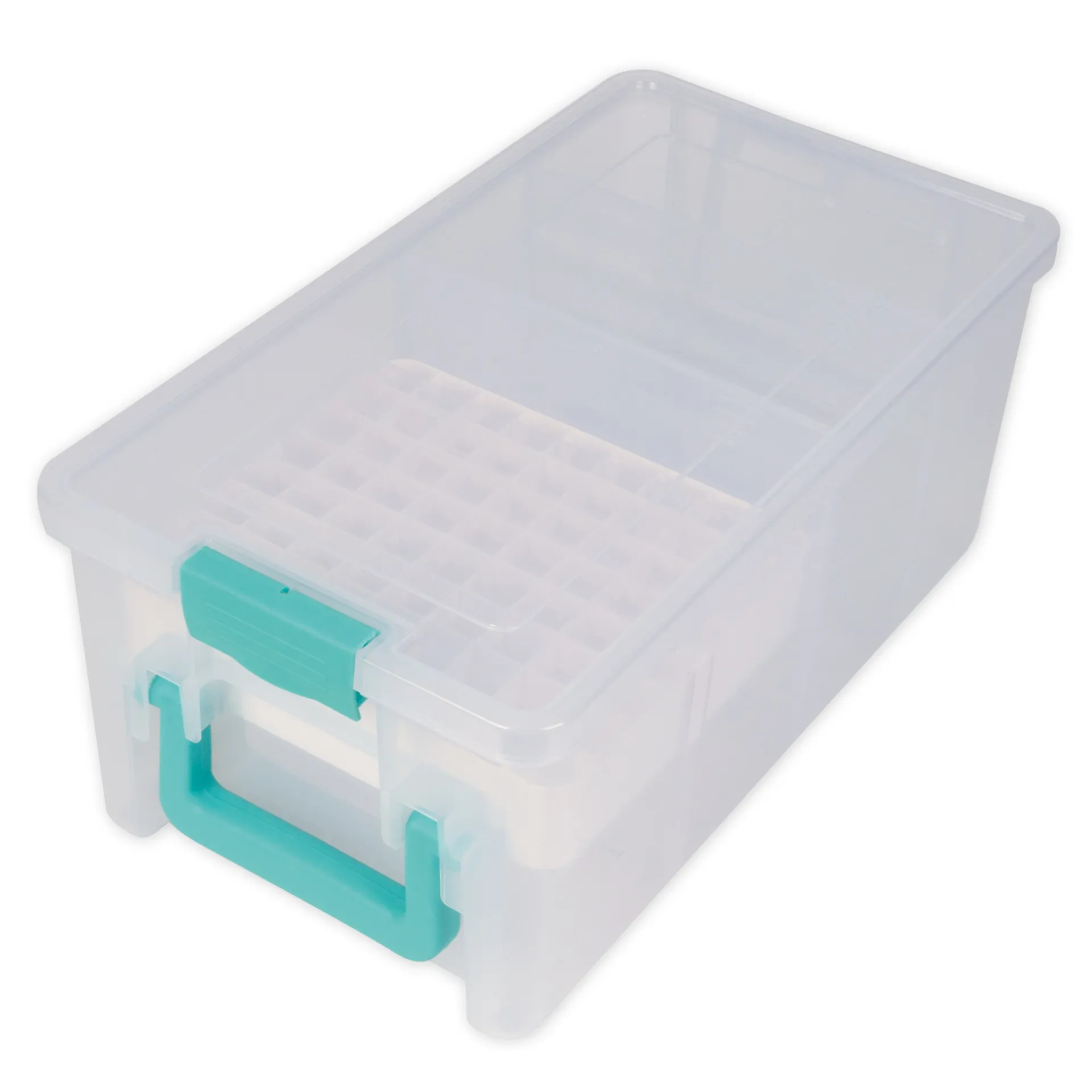 TimeTEX Klappdeckel-Box mit Stifte-Einsatz, transparent