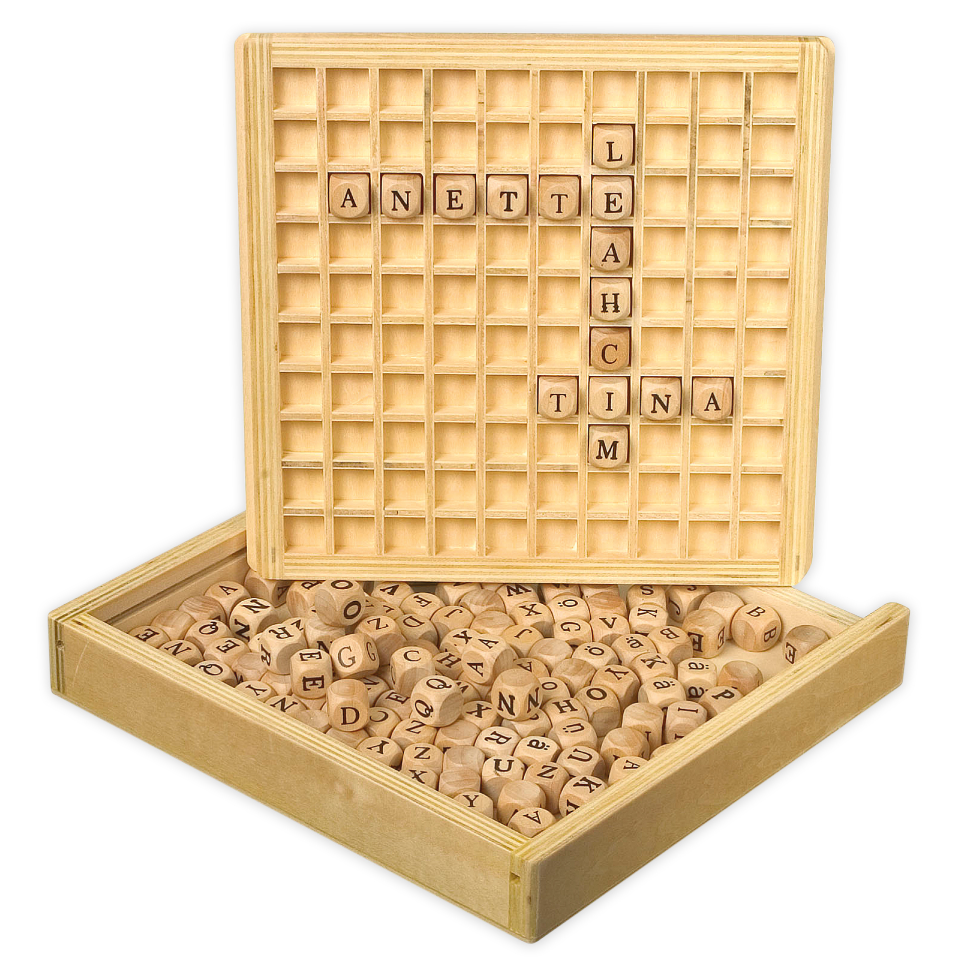 Wörter-Brett "Das Alphabet", mit 145 Würfeln