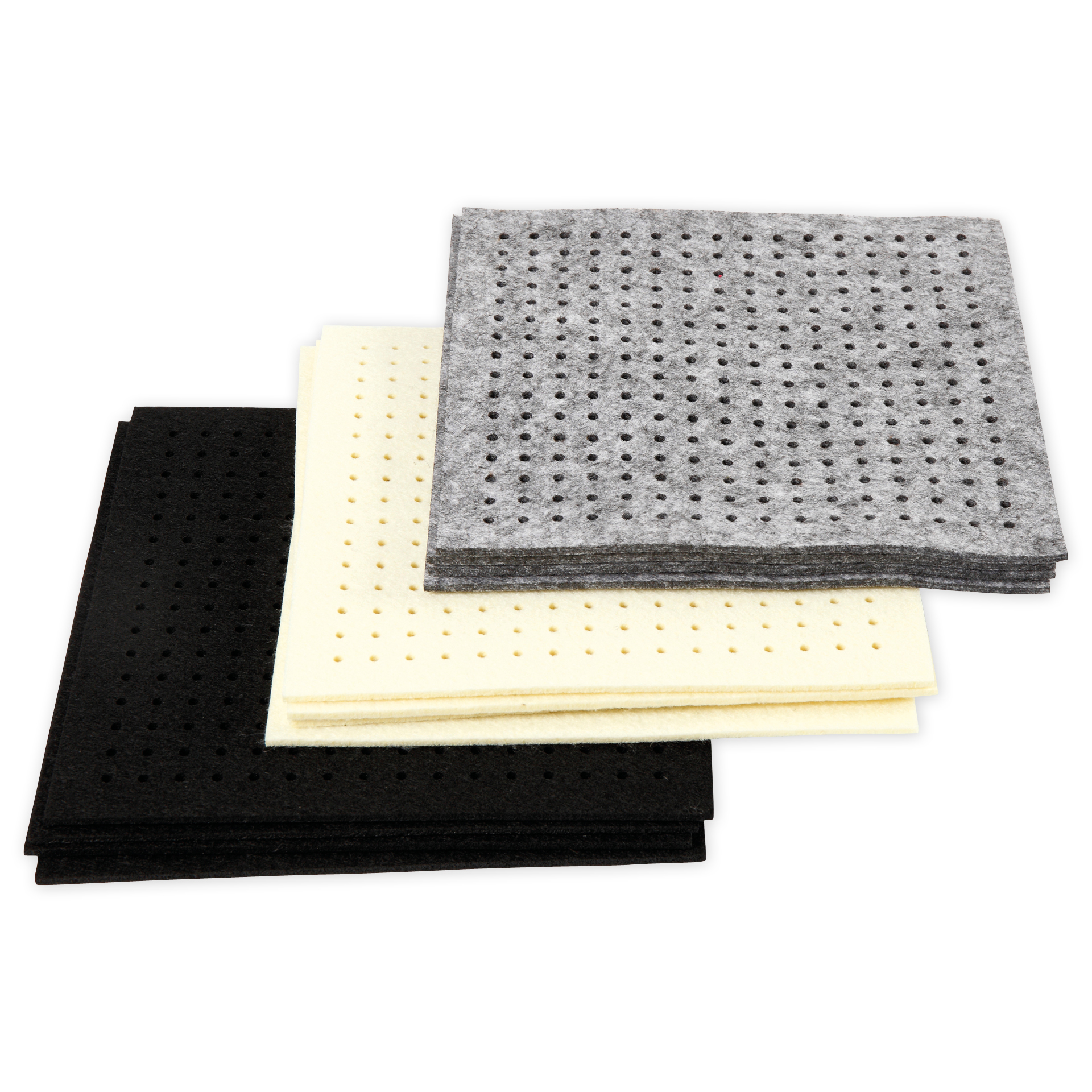Bastel-Filz mit Löchern, 20x20x0,3 cm, 12 Stück