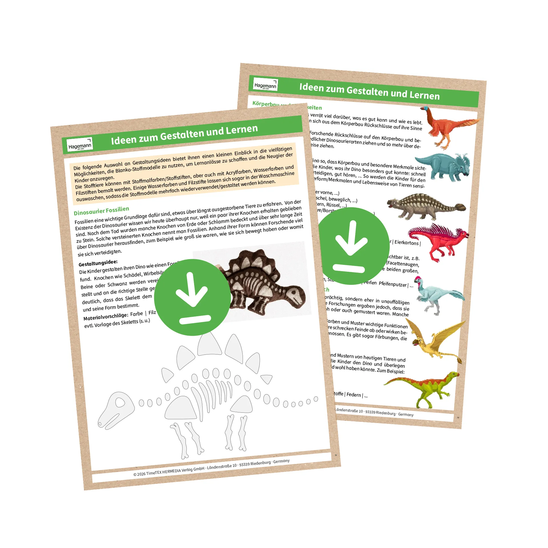 Stoff-Dinosaurier, Blanko