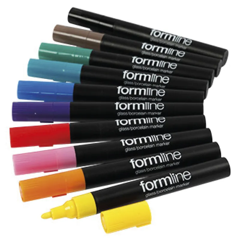 Glas- und Porzellanmaler deckend, Strichstärke 2-4 mm, 10 Stück