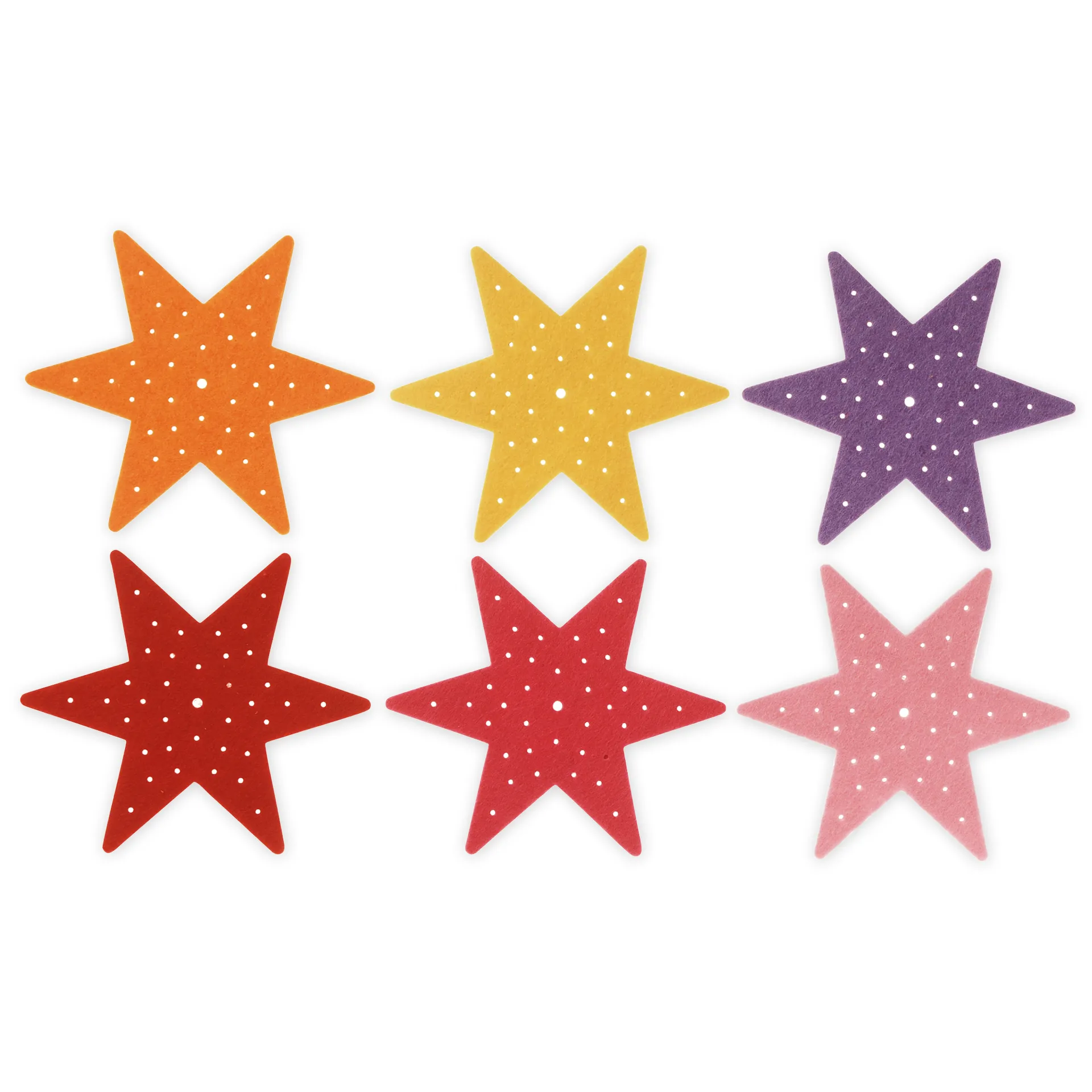 Sticksterne aus Filz, 6 Stück