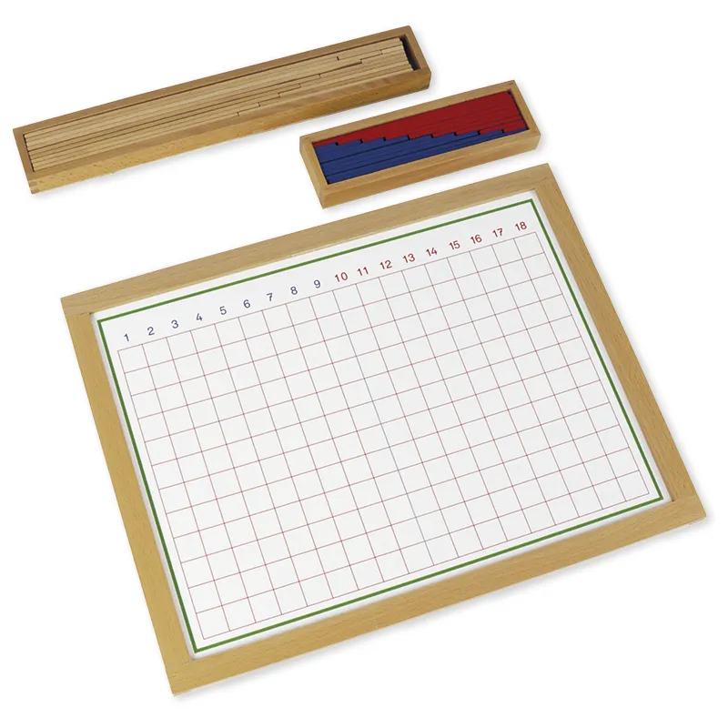TimeTEX Streifenbrett zur Subtraktion, im Holzrahmen "Montessori Premium"