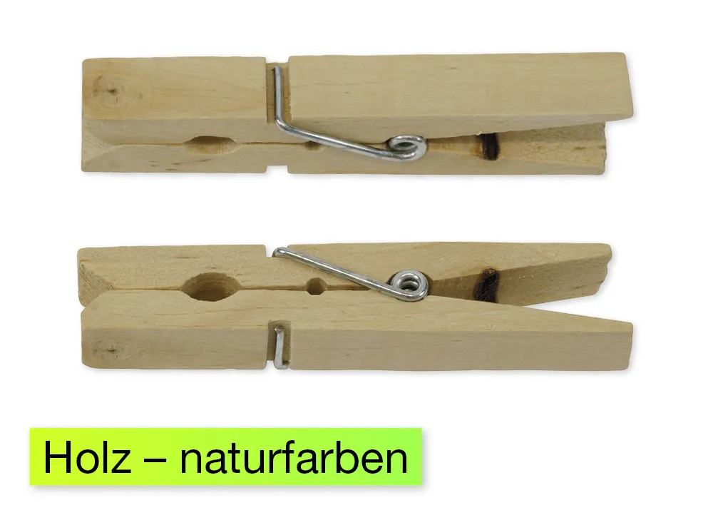 Holz-Klammern 70 mm natur, 50 Stück