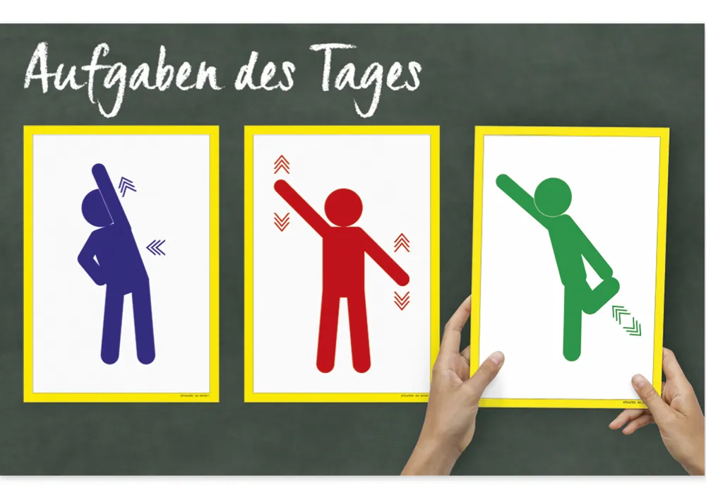 Aktivitäten-Karten XL A4 "Bewegtes Lernen", magnetisch in Box, 26-tlg.