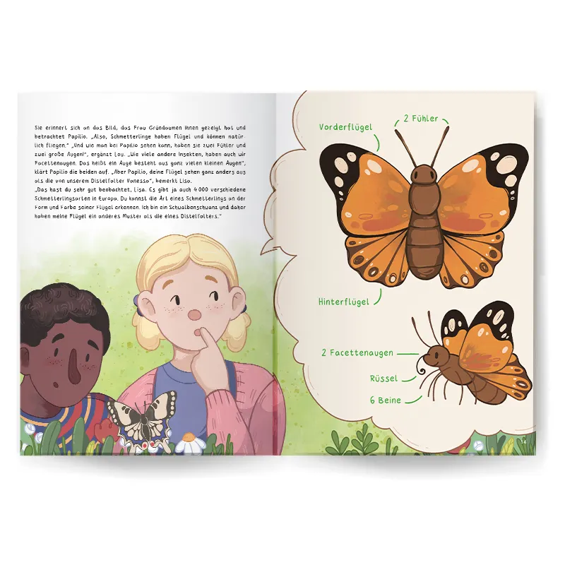 Lese- und Arbeitsbuch Eine aufregende Verwandlung – „Lou, Lisa und die Schmetterlinge“ (56 Seiten)