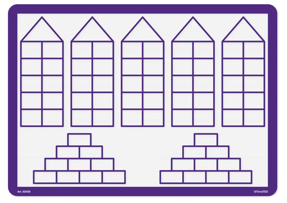 TimeTEX Set Rechenfelder-Folien A3, farbig, 6-tlg.