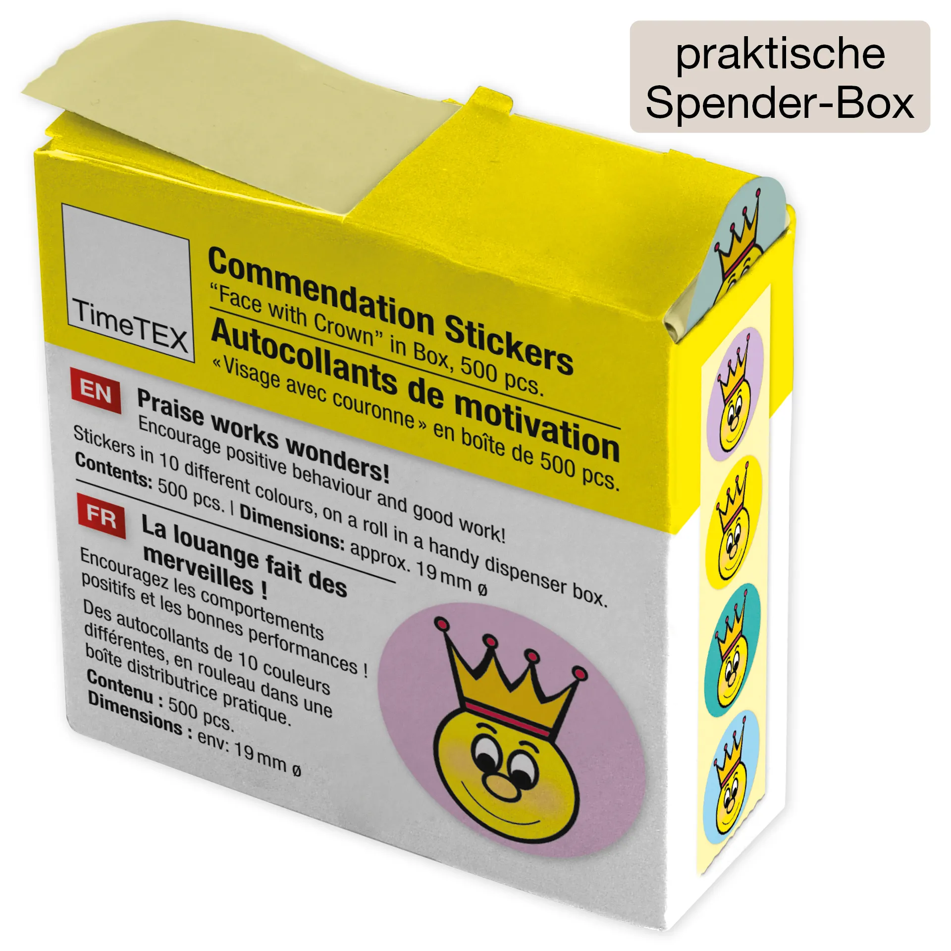 Belobigungs-Aufkleber "Gesicht mit Krone", 440 Stück