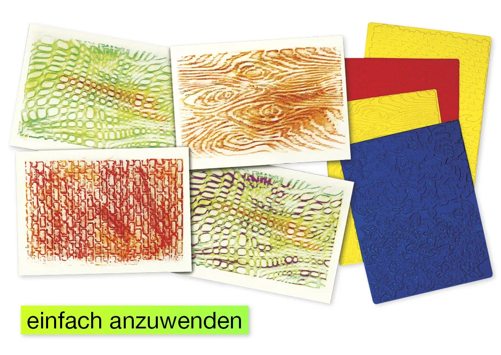 Textur-Rubbelplatten, 4-tlg.