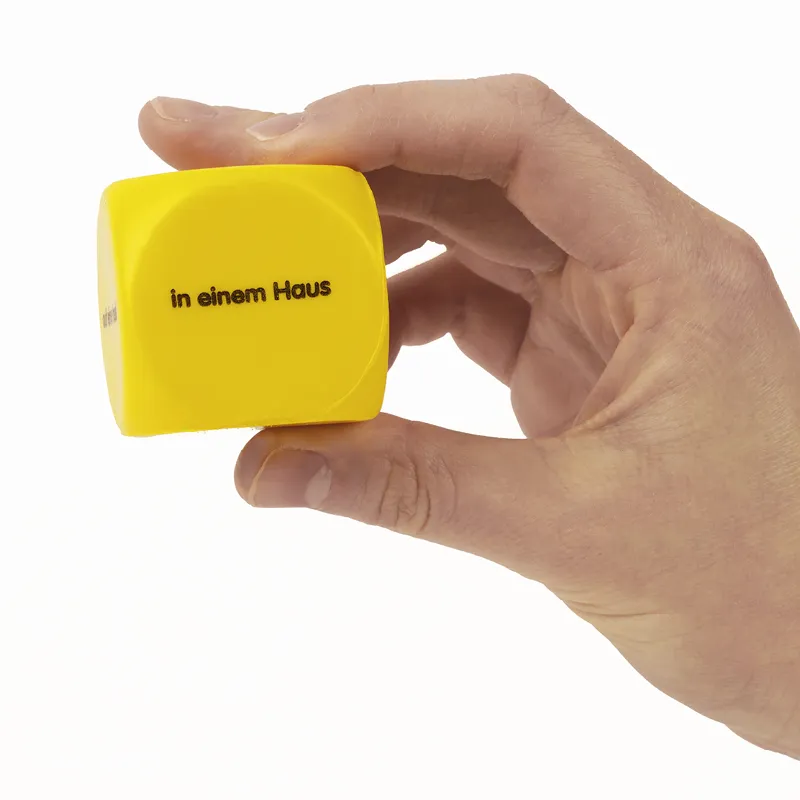 Set Flüster-Würfel 6-tlg. Deutsch "Geschichten-Einstieg", 4 cm