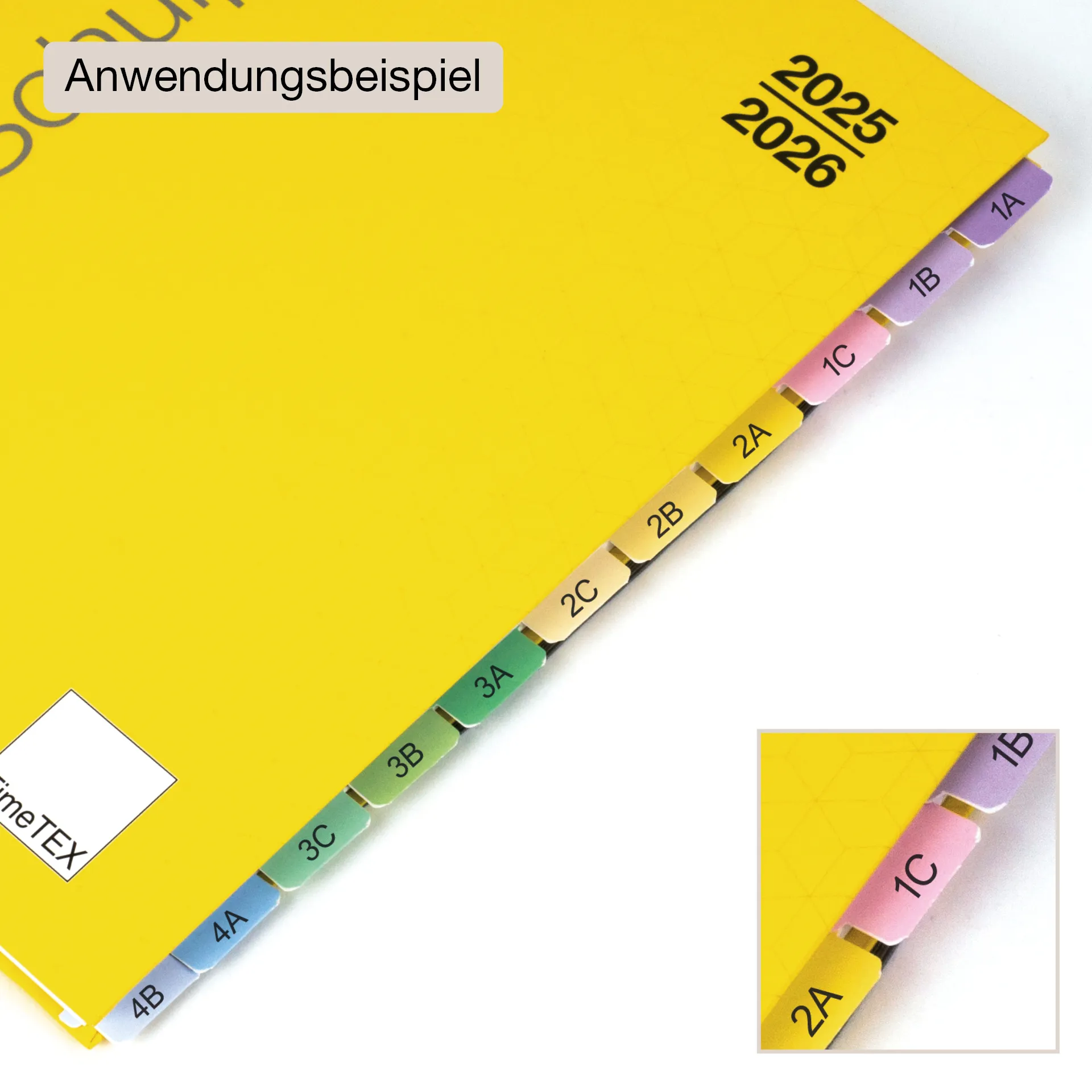 TimeTEX Register-Taben XL 23-tlg., selbstklebend, aus Karton-Papier