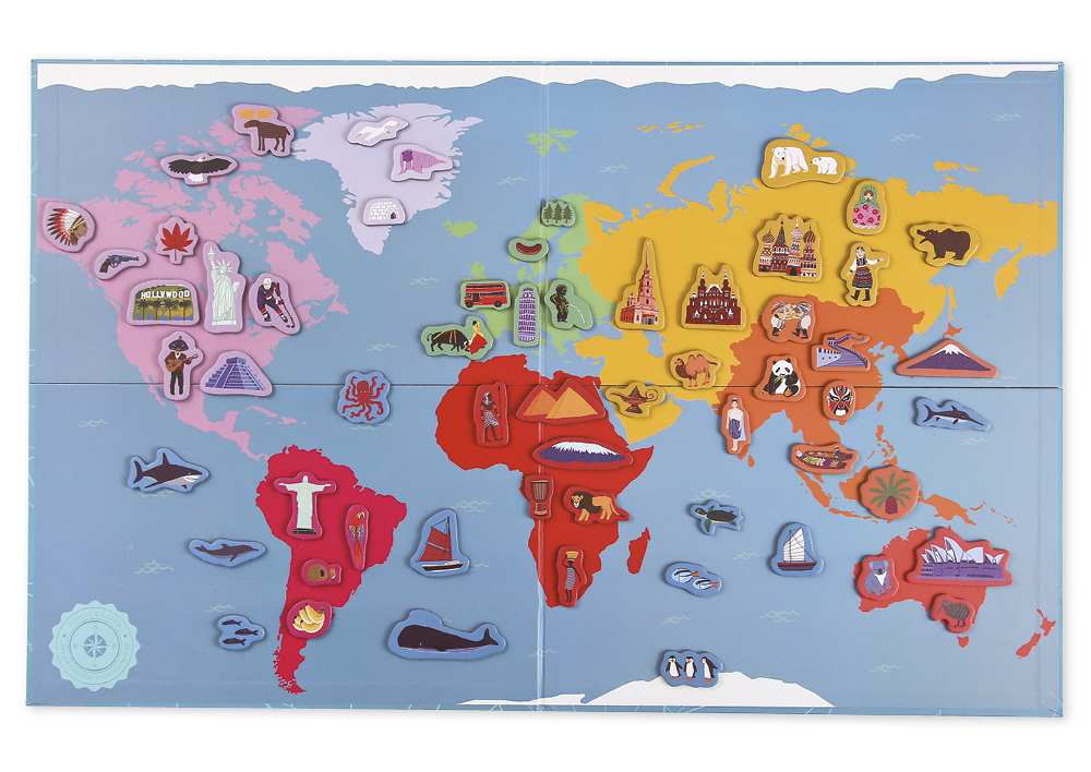 Legespiel "Magnetische Weltkarte", 149-tlg.