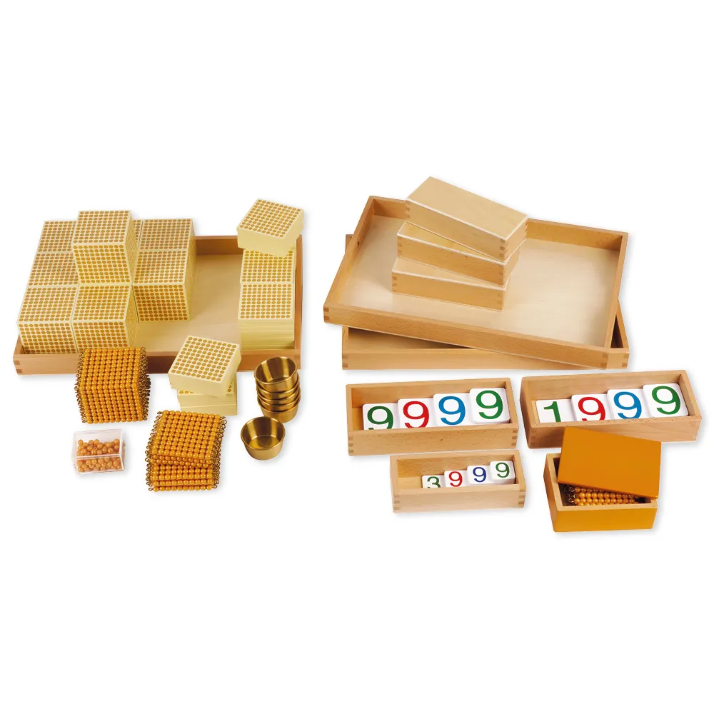 TimeTEX Goldenes Perlenmaterial, Komplettsatz "Montessori Premium"