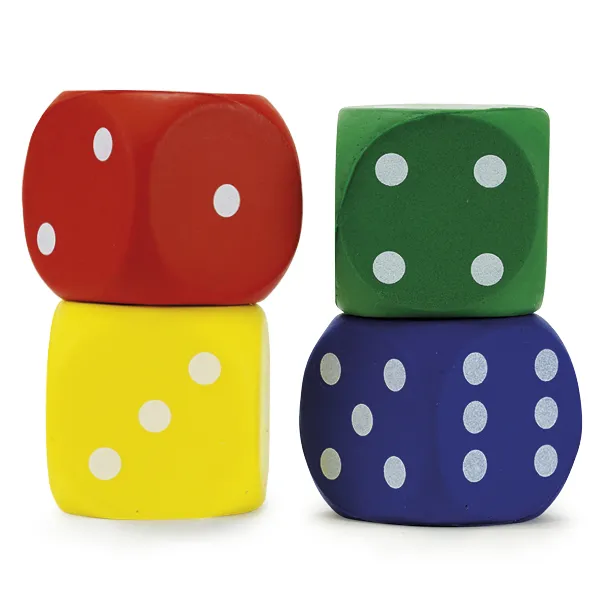 Set Flüster-Spielwürfel, 36-tlg., 4x4 cm, mit Augen, in Dose