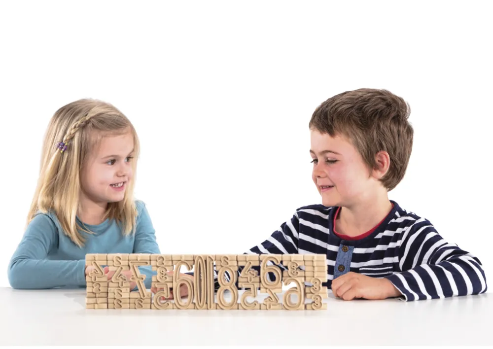 Stapel-Zahlen "Zahl-auf-Zahl", 11-tlg., naturfarben