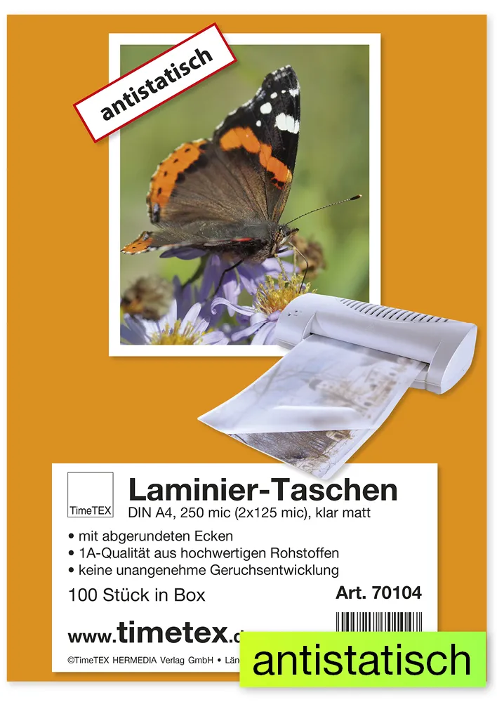 Laminier-Taschen A4 2x125 mic matt, 100 Stück