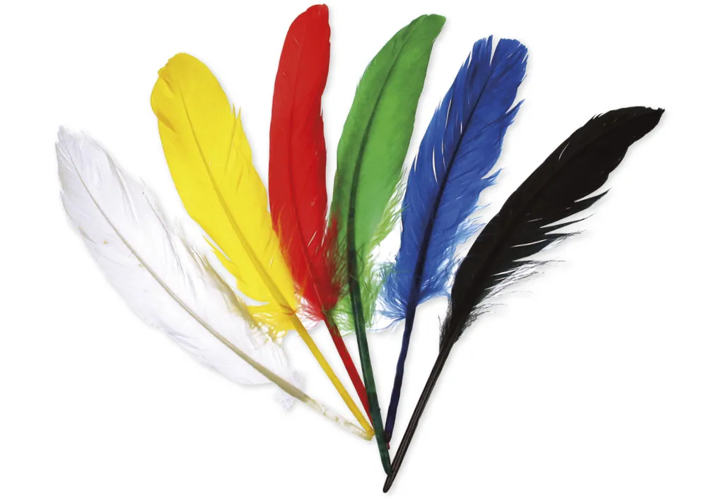 Große Federn in 6 Farben, 17 Stück