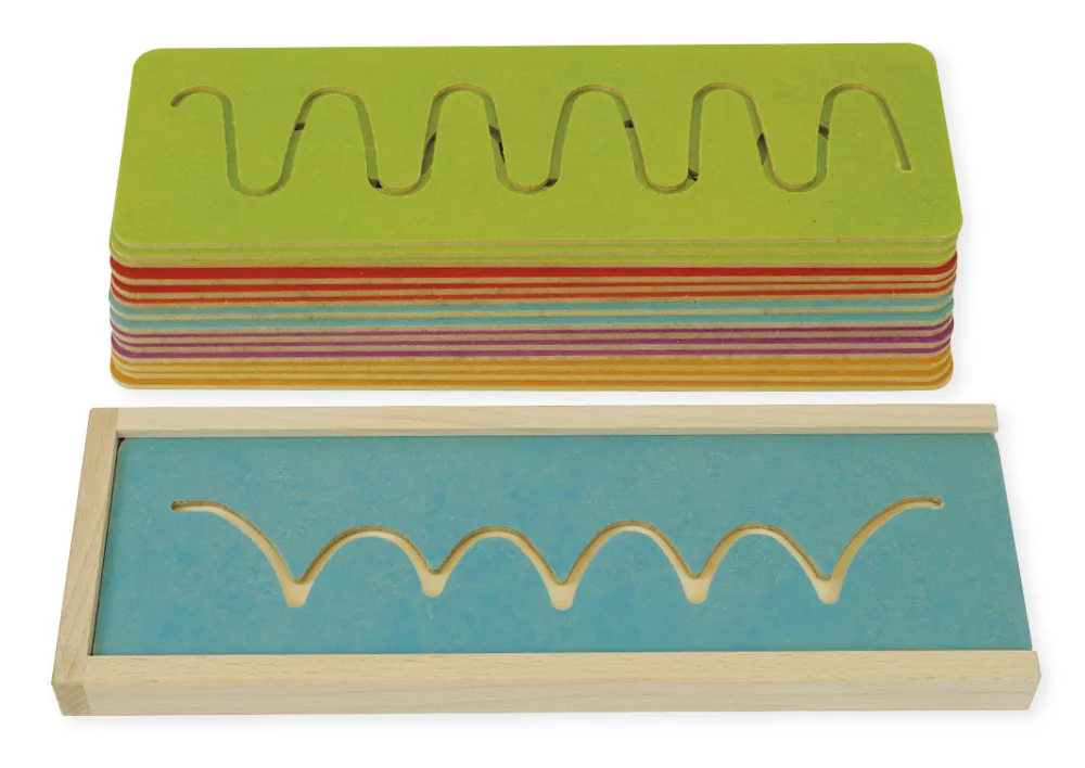 Set Schwungübungs-Schablonen aus Holz, 16-tlg.