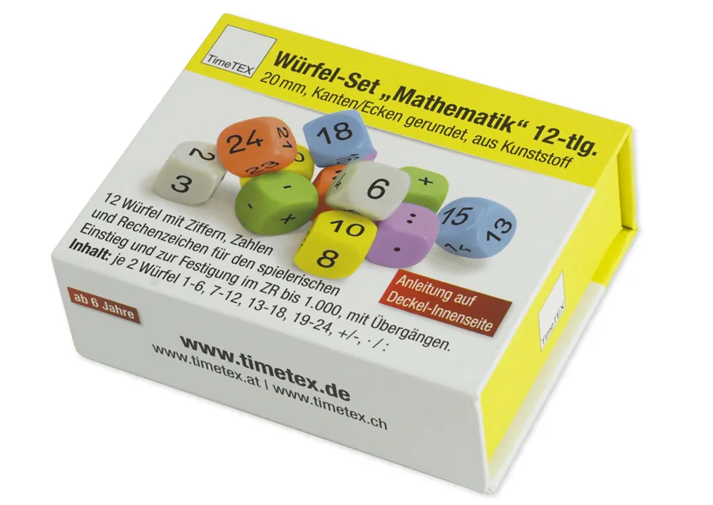 Würfel-Set „Mathematik“ 12-tlg., 20 mm in Box