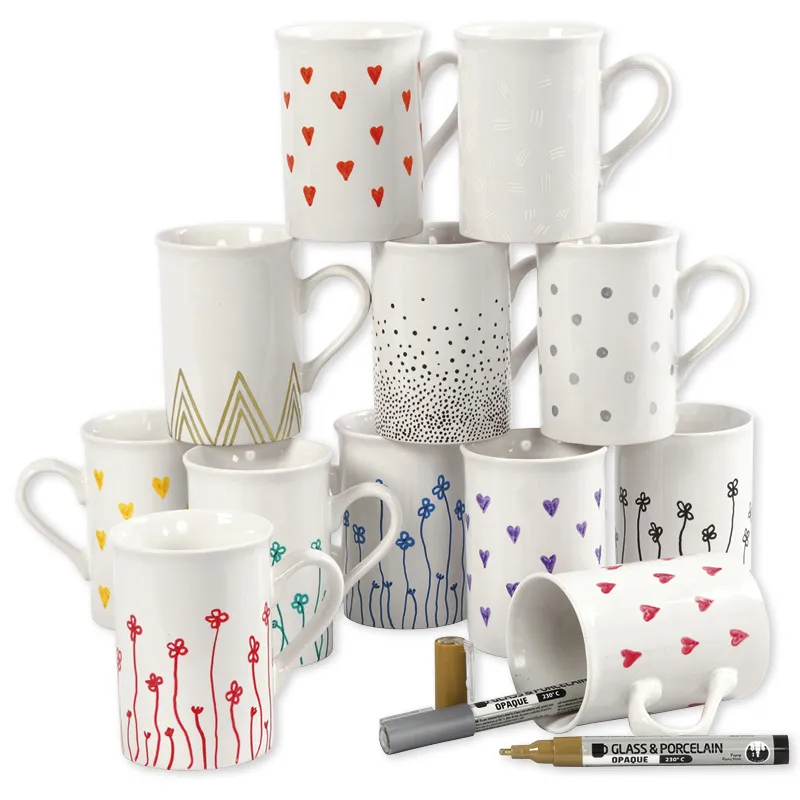 Glas- und Porzellanmaler halbdeckend, Strichstärke 1-2 mm, 12 Stück