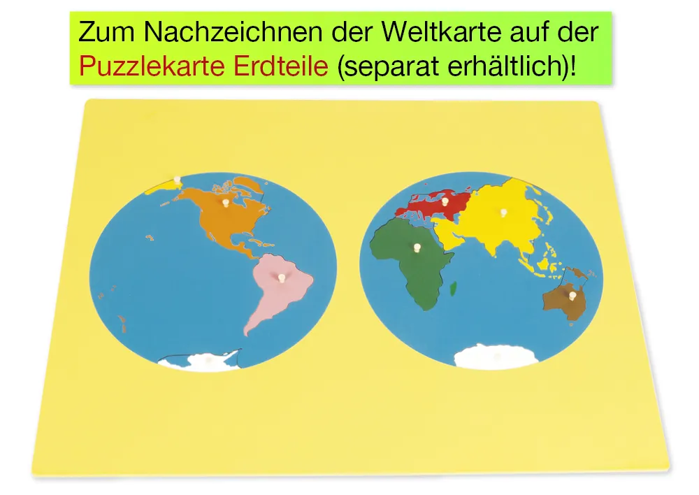 TimeTEX Kunststoffkreis zum Aufmalen der beiden Erdkugelhälften "Montessori Premium"