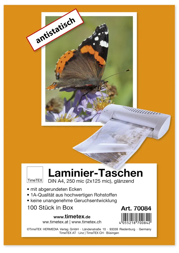 Laminier-Taschen A4 2x125 mic glänzend, 100 Stück