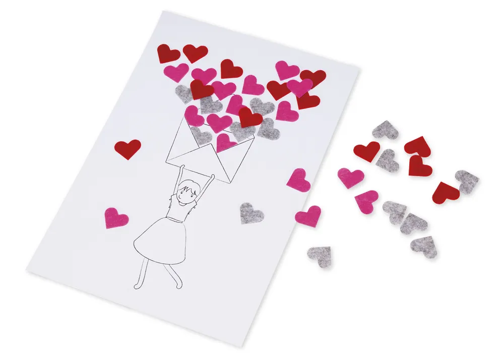 Filz-Aufkleber "Herz", 300 Stück