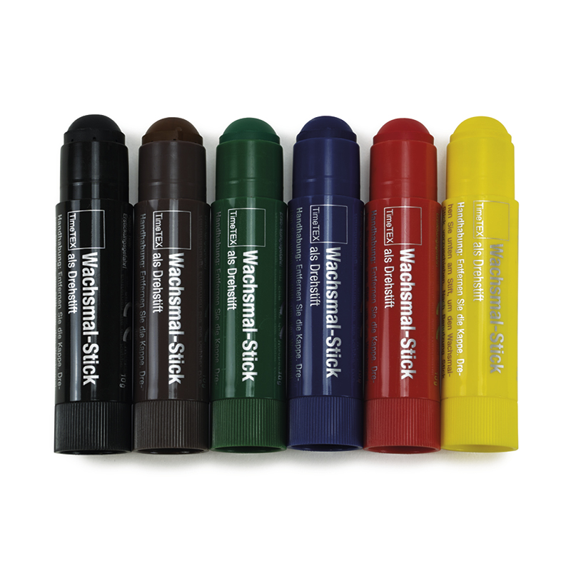 Wachsmal-Sticks 6 Farben als Drehstift
