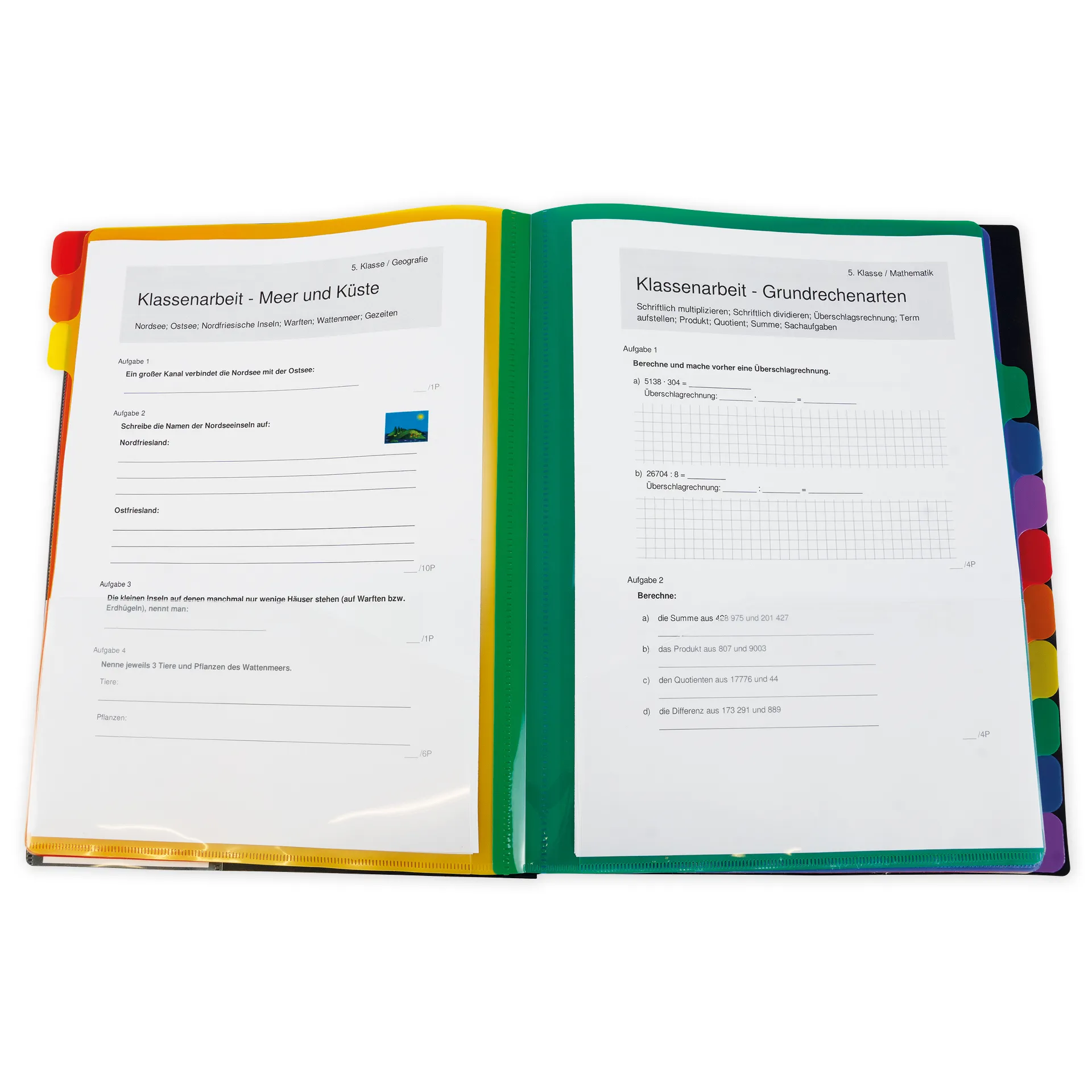 TimeTEX Tisch-Fächermappe 1-12 A4, farbig mit Verschlussgummi