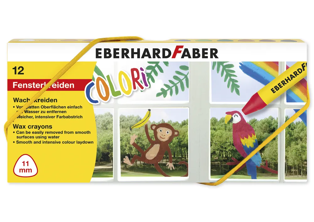 Fenster-Wachskreiden, 12 Stück