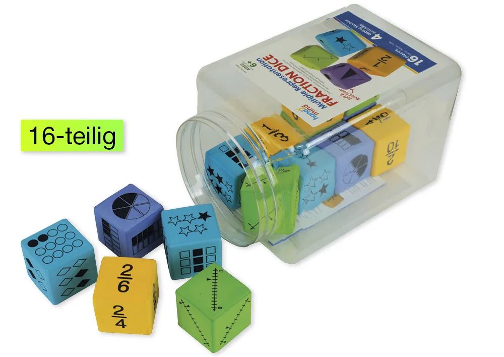 Set Flüster-Würfel "Brüche", 4,3 cm, 16-tlg.