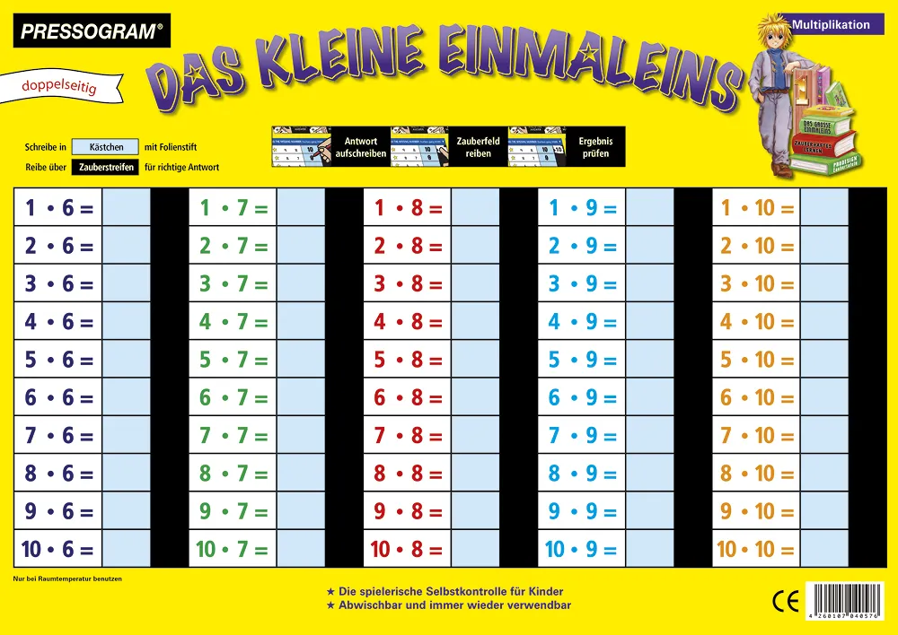 TimeTEX Zaubertafel "Mathematik" Kleines 1 x 1