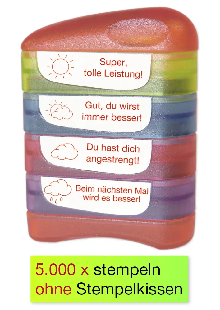 Siebdruck-Stempel "Perpetuum", 4 in 1, "Sonne und Wolken"