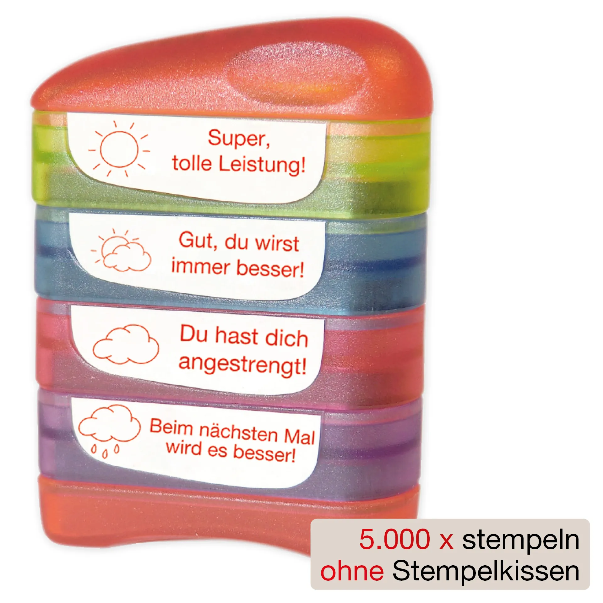 Siebdruck-Stempel "Perpetuum", 4 in 1, "Sonne und Wolken"