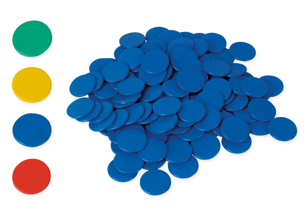 Plättchen aus Re-Plastic, vollfarbig, 100 Stück