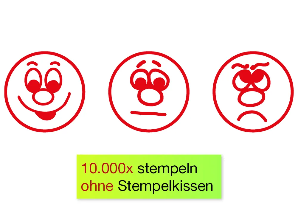 Set Siebdruck-Stempel "Perpetuum" 3-tlg. "Gesichter"