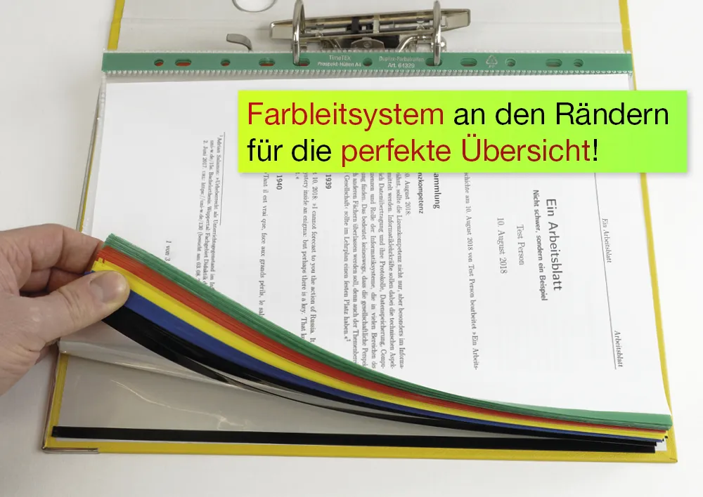 Prospekt-Hüllen A4 mit Duplex-Farbstreifen, 50 Stück