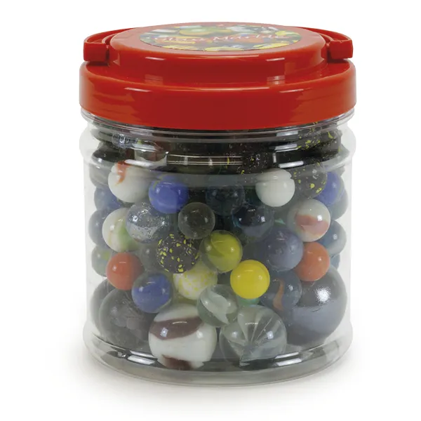 Glas-Murmeln "Faszination" in Dose, ca. 1 kg, ca. 16-35 mm ø