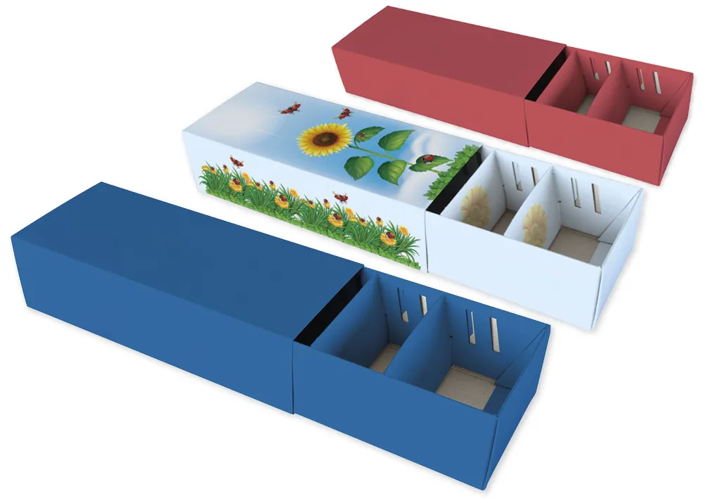 Set Karteikasten für A8, planliegend, farbig, 5 Stück