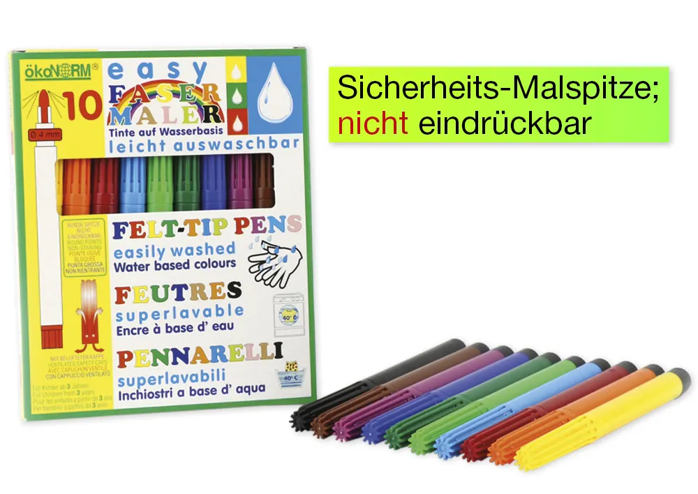 easy Fasermaler 4 mm, 10 Farben