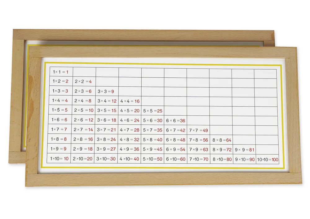 TimeTEX Multiplikationstabellen im Holzrahmen "Montessori Premium"