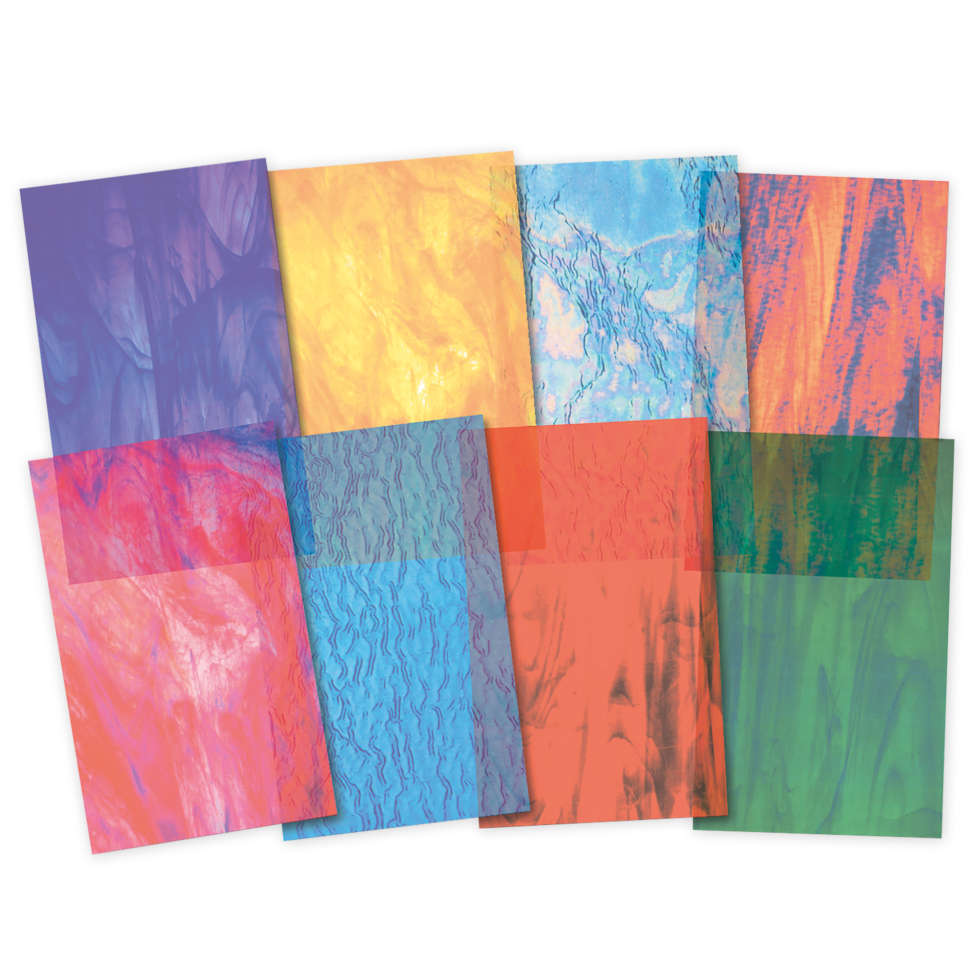 Transparentpapier "Buntglas", 14x22 cm, 24 Blatt