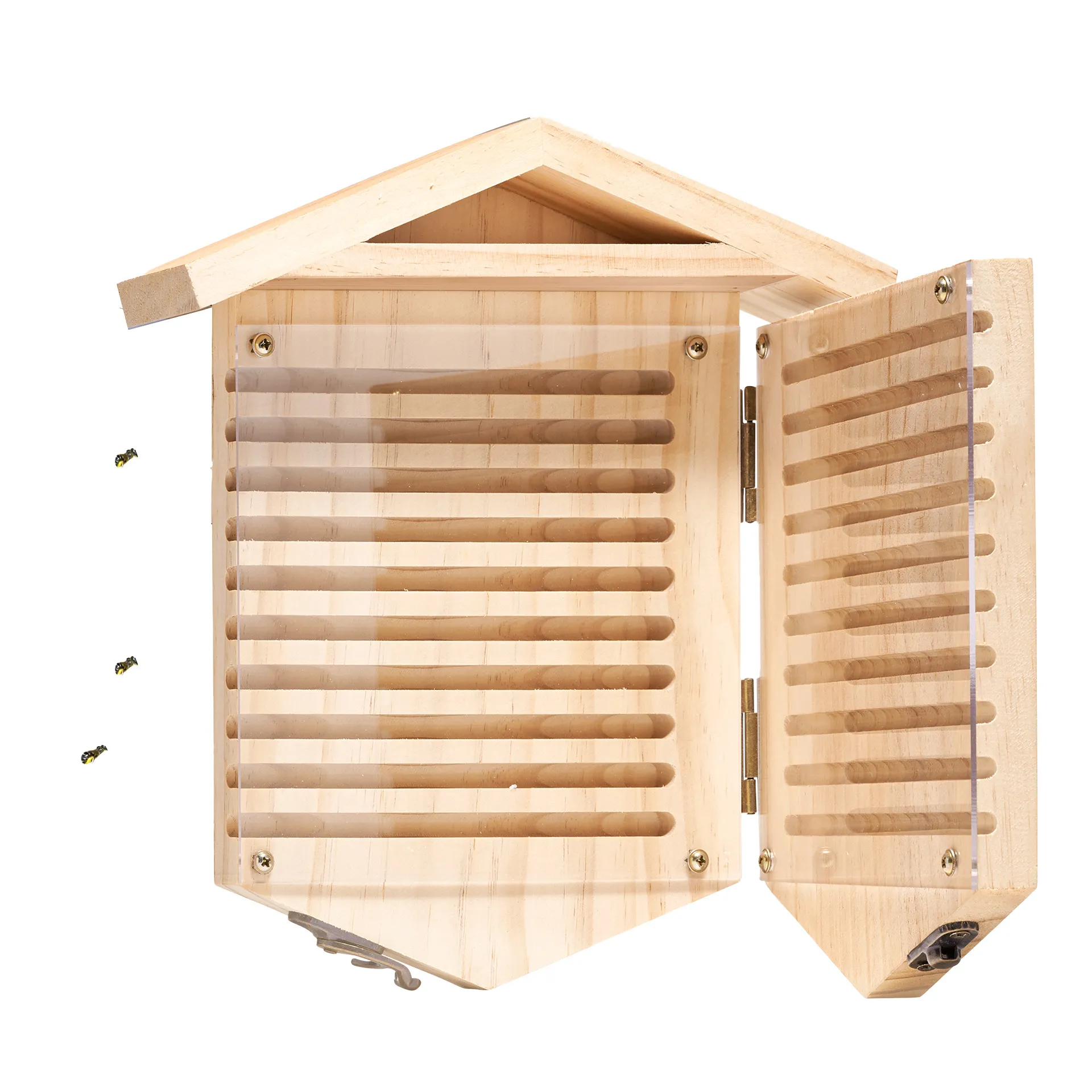 Wildbienen-Beobachtungshotel zum Aufklappen