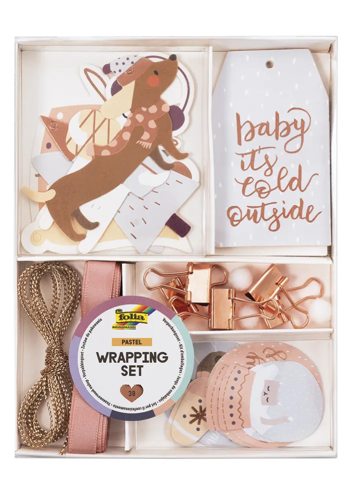 Bastelset "Geschenkverzierung Pastel", 38-tlg.