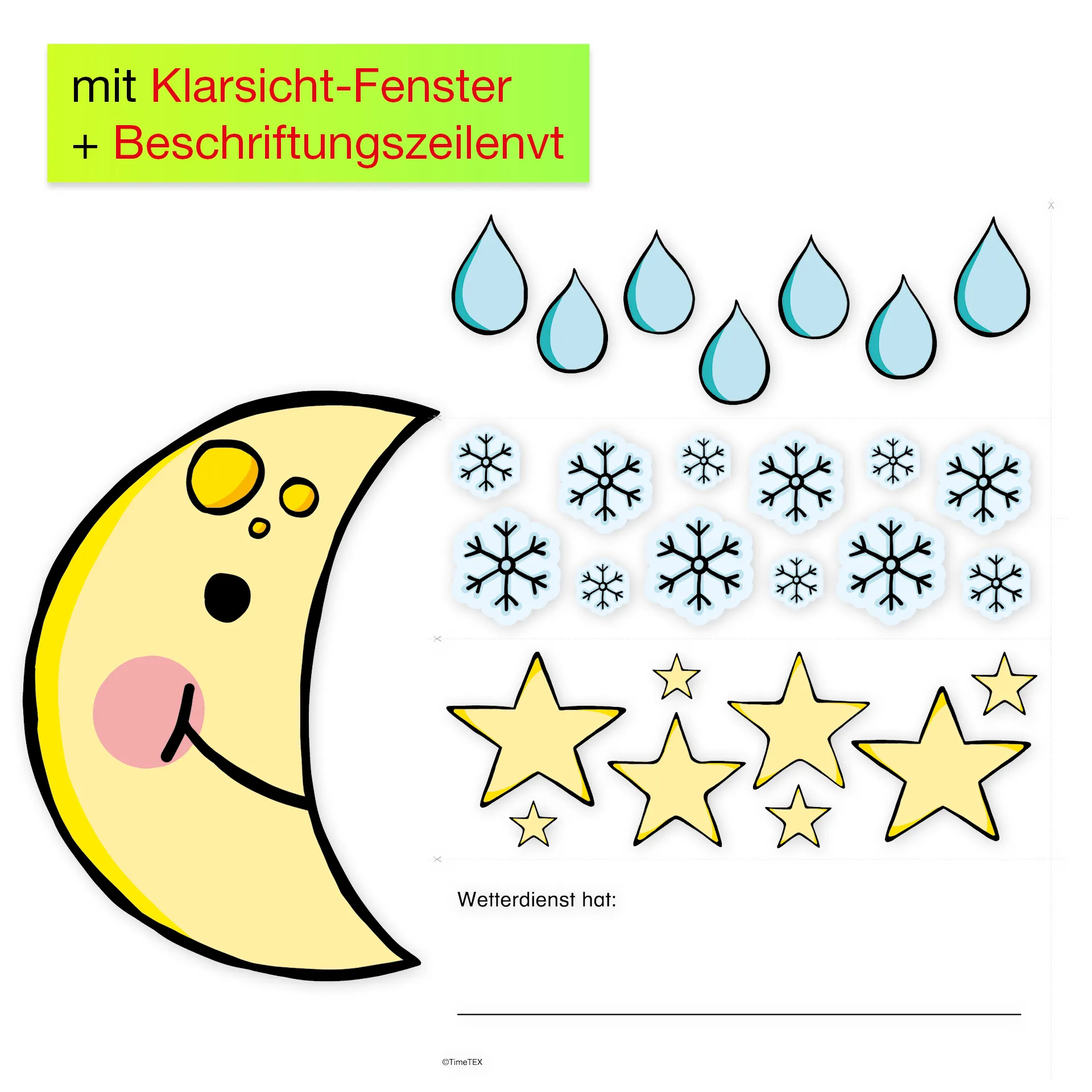 Set Wetter-Fensterfolien A3, 6-tlg., statisch