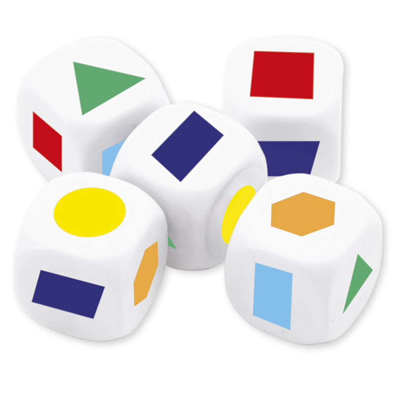 TimeTEX Würfel-Set "Geometrische Formen", 5-tlg., 22 mm