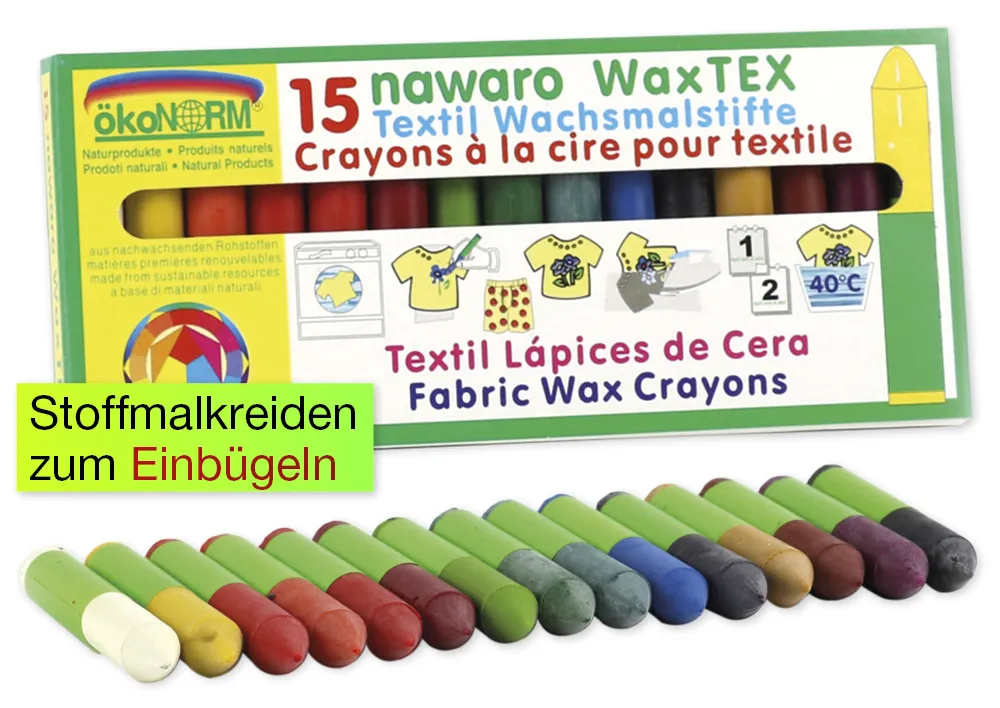 Textil-Wachsmaler nawaro, 15-tlg.
