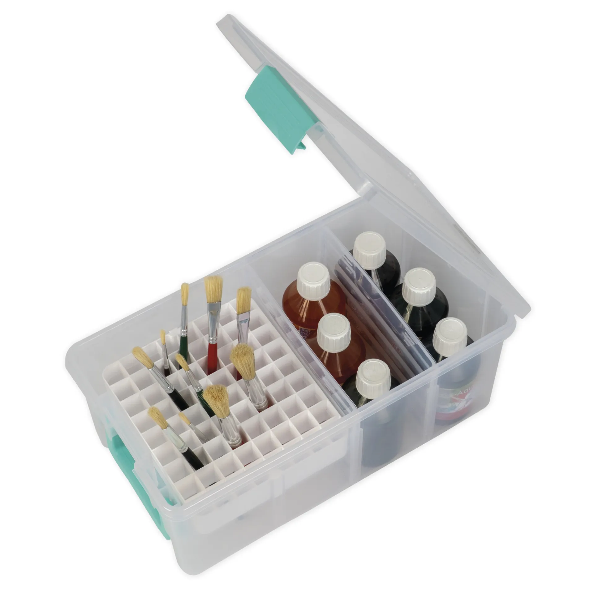 TimeTEX Klappdeckel-Box mit Stifte-Einsatz, transparent