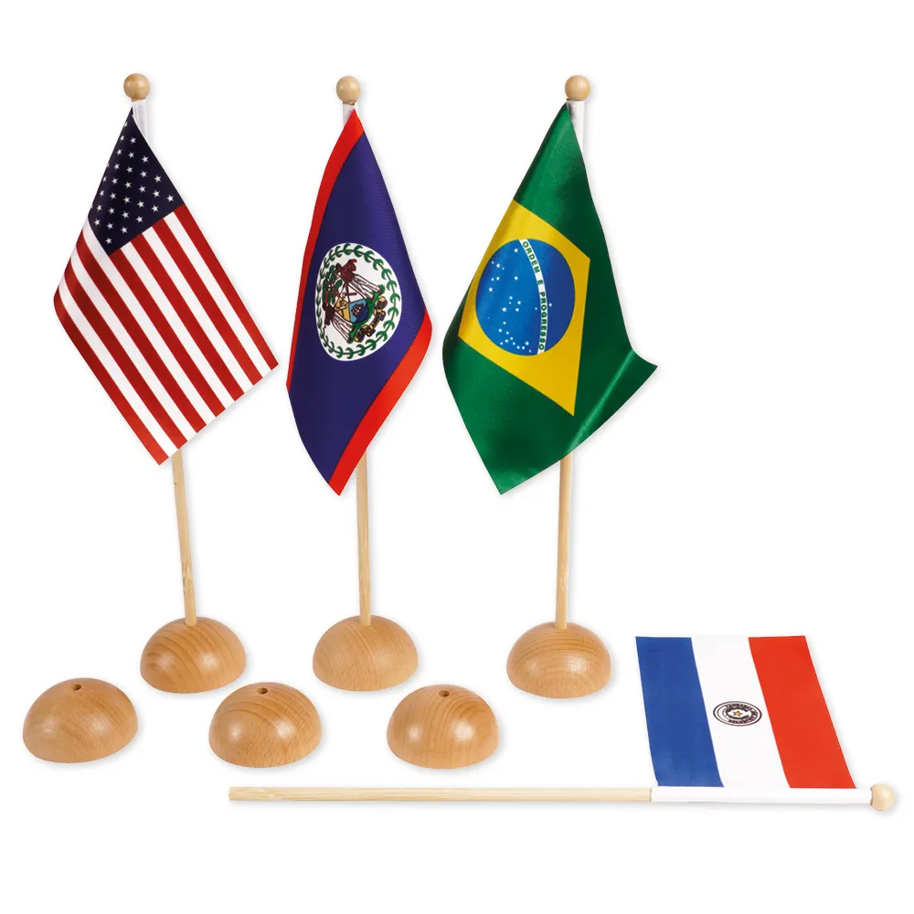 TimeTEX Flaggenständer Nord- und Südamerika "Montessori Premium"