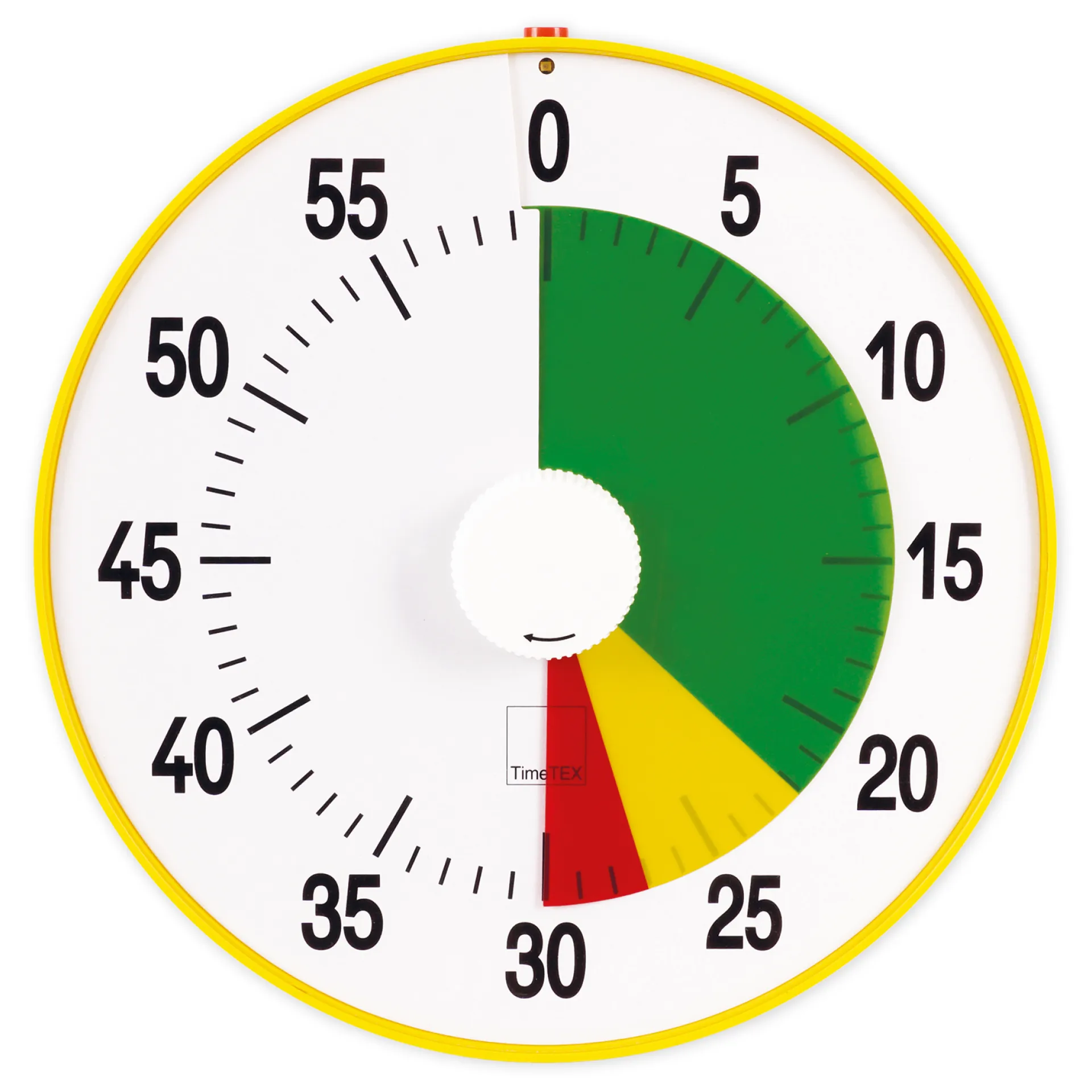 TimeTEX Zeitdauer-Uhr "lautlos" XL, 32 cm ø, mit Ampelscheibe + Pausentaste